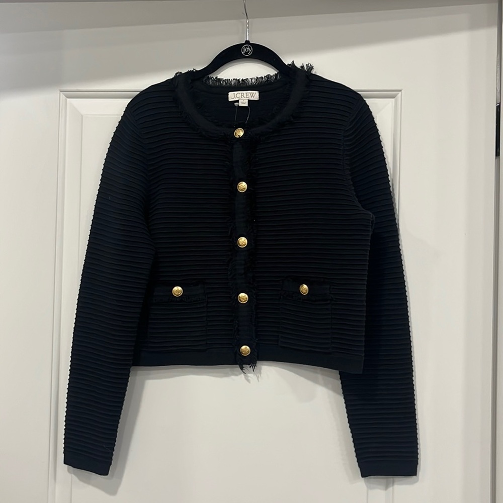Black ribbed sweater jacket